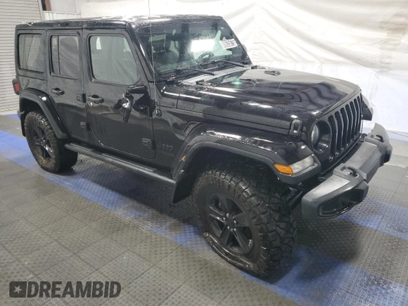 2020 Jeep Wrangler Unlimited Sahara with VIN 1C4HJXEG3LW118947, listed as a Copart auction lot 88635875 with 80,048 mi miles and Clean Title. Bid and sale history available at carsss.com. Image 4.
