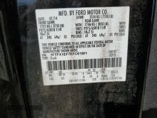 2014 Ford F-150 XL with VIN 1FTFX1EF7EFC61901, listed as a Copart auction lot 59619545 with 148,930 mi miles and Salvage title. Bid and sale history available at DreamBid. Image 12.