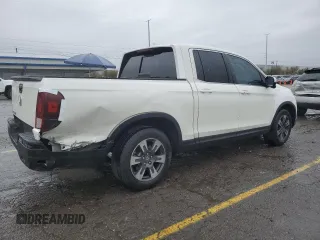 2019 Honda Ridgeline RTL-T with VIN 5FPYK2F61KB001996, listed as a Copart auction lot 45327165 with 57,018 mi miles and Salvage title. Bid and sale history available at DreamBid. Image 3.