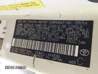 2014 Toyota Prius Two with VIN JTDZN3EU9EJ009691, listed as a IAAI auction lot 41829077 with 226,965 mi miles and . Bid and sale history available at DreamBid. Image 9.