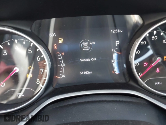 2017 Jeep Compass Latitude with VIN 3C4NJDBBXHT624119, listed as a IAAI auction lot 41827524 with 51,163 mi miles. Bid and sale history available at carsss.com. Image 15.