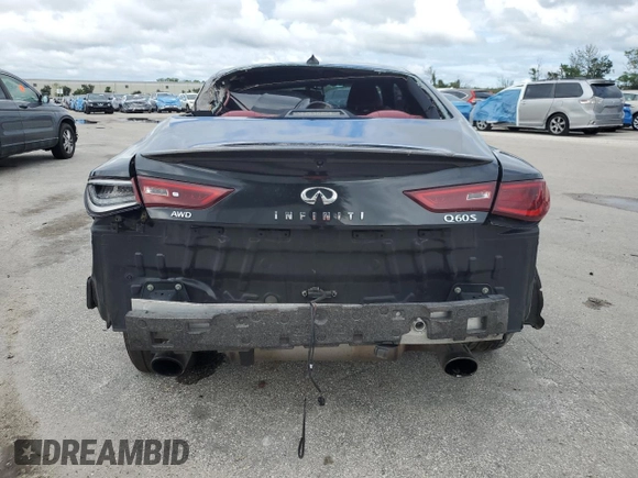 2018 Infiniti Q60 Sport with VIN JN1EV7EL0JM390193, listed as a Copart auction lot 75081554 with 62,331 mi miles and Salvage title. Bid and sale history available at DreamBid. Image 6.