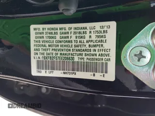 2014 Honda Civic Sedan LX with VIN 19XFB2F57EE206630, listed as a IAAI auction lot 42114435 with 188,468 mi miles. Bid and sale history available at carsss.com. Image 9.
