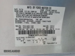 2016 Ford Flex SE with VIN 2FMGK5B89GBA22463, listed as a Copart auction lot 45943525 with 134,603 mi miles and Salvage Title. Bid and sale history available at carsss.com. Image 14.