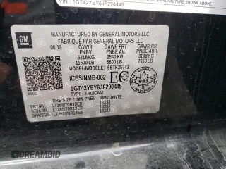2018 GMC Sierra 3500HD Denali z VIN 1GT42YEY6JF290445, wystawiony jako Copart lot #69260864 z przebiegiem 46 963 mil mil oraz Szkody całkowita. Historia ofert i sprzedaży dostępna na DreamBid. Obrazek 15.