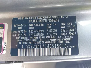 2018 Hyundai Santa Fe Ultimate z VIN 5XYZW4LA1JG515019, wystawiony jako IAAI lot #42248389 z przebiegiem 60 222 mil mil oraz . Historia ofert i sprzedaży dostępna na DreamBid. Obrazek 9.