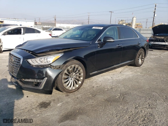 2017 Genesis G90 3.3T Premium with VIN KMHG34JA7HU023280, listed as a Copart auction lot 75899924 with 122,269 mi miles and Salvage Title. Bid and sale history available at carsss.com. Image 1.
