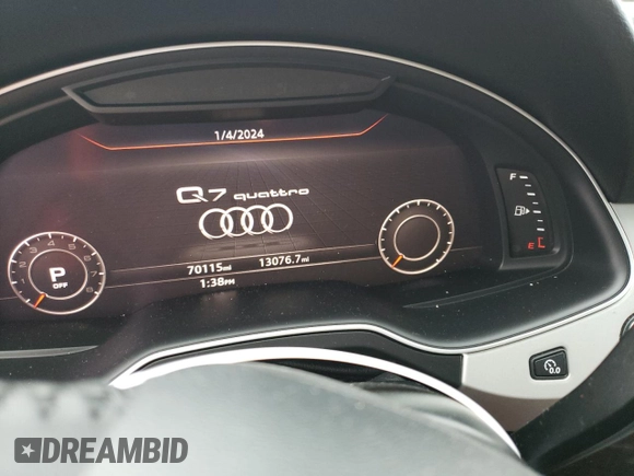 2018 Audi Q7 with VIN WA1LHBF78JD034424, listed as a Copart auction lot 36938824 with 70,115 mi miles and . Bid and sale history available at DreamBid. Image 9.