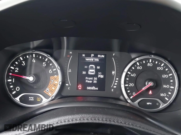 2020 Jeep Renegade Latitude with VIN ZACNJABB3LPL76503, listed as a IAAI auction lot 41467338 with 38,593 mi miles. Bid and sale history available at carsss.com. Image 7.