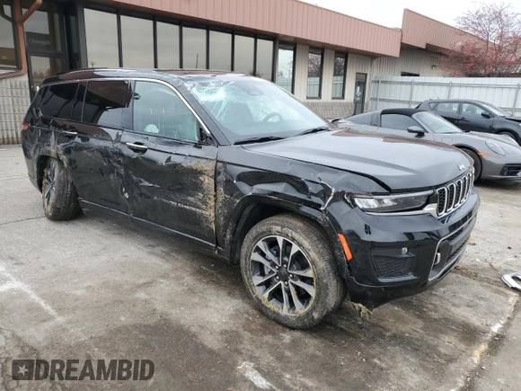 2022 Jeep Grand Cherokee Overland with VIN 1C4RJKDG1N8638676, listed as a Copart auction lot 82389224 with 22,451 mi miles and Salvage title. Bid and sale history available at DreamBid. Image 4.