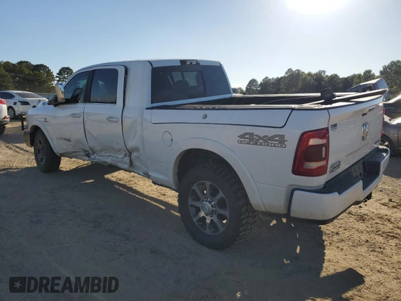 2021 Ram 2500 Longhorn with VIN 3C6UR5PL6MG626147, listed as a Copart auction lot 69408753 with 52,363 mi miles and Salvage title. Bid and sale history available at DreamBid. Image 2.