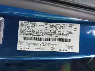 2018 Ford Escape S with VIN 1FMCU0F77JUB44916, listed as a IAAI auction lot 42136740 with 111,362 mi miles and . Bid and sale history available at carsss.com. Image 9.