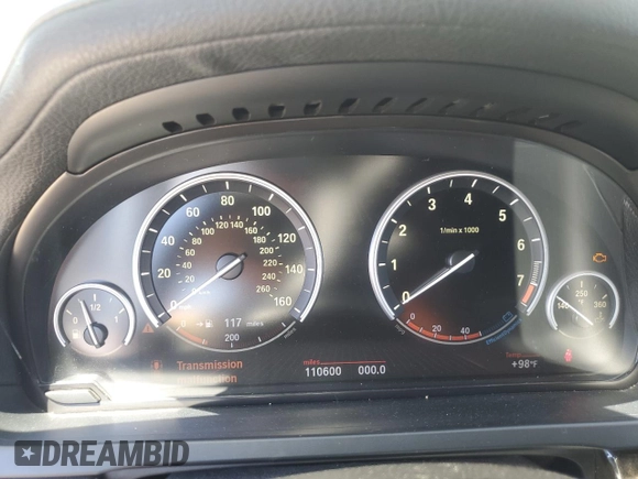 2012 BMW 7 Series 750Li with VIN WBAKB8C50CDX21017, listed as a Copart auction lot 61615935 with 110,600 mi miles and Clean title. Bid and sale history available at DreamBid. Image 9.