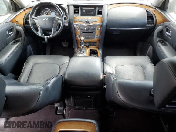 2011 Infiniti QX56 7-passenger with VIN JN8AZ2NF7B9501652, listed as a Copart auction lot 76238674 with 102,157 mi miles and Salvage Title. Bid and sale history available at carsss.com. Image 8.