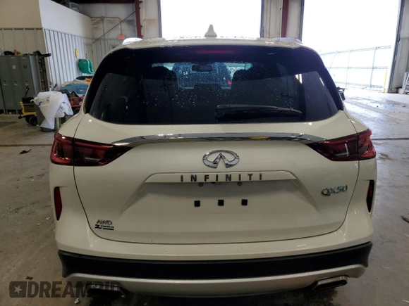 2022 Infiniti QX50 Luxe with VIN 3PCAJ5BB7NF114132, listed as a Copart auction lot 53962875 with 77,244 mi miles and Salvage title. Bid and sale history available at DreamBid. Image 6.