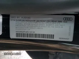 2014 Audi A7 3.0 Premium Plus with VIN WAUWGAFC2EN103120, listed as a Copart auction lot 87043834 with 135,492 mi miles and Non Repairable. Bid and sale history available at carsss.com. Image 13.