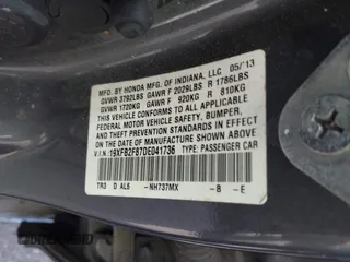 2013 Honda Civic EX with VIN 19XFB2F87DE041736, listed as a IAAI auction lot 42112475 with 184,344 mi miles and . Bid and sale history available at DreamBid. Image 9.