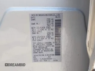 2021 Nissan Murano SV with VIN 5N1AZ2BS3MC144498, listed as a IAAI auction lot 42071696 with 83,014 mi miles and . Bid and sale history available at DreamBid. Image 9.