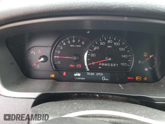 2007 Cadillac DTS Performance with VIN 1G6KD57937U201301, listed as a Copart auction lot 52868565 with 119,972 mi miles and Salvage Title. Bid and sale history available at carsss.com. Image 9.