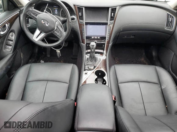 2018 Infiniti Q50 Luxe with VIN JN1EV7AP7JM366935, listed as a Copart auction lot 59781175 with 35,905 mi miles and Salvage title. Bid and sale history available at DreamBid. Image 8.