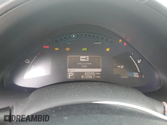 2013 Nissan LEAF SL with VIN 1N4AZ0CP7DC417158, listed as a Copart auction lot 52083325 with 60,595 mi miles and Clean title. Bid and sale history available at DreamBid. Image 9.