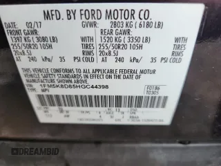 2017 Ford Explorer XLT z VIN 1FM5K8D85HGC44398, wystawiony jako Copart lot #62710735 z przebiegiem 66 978 mil mil oraz Szkoda całkowita • Salvage title. Historia ofert i sprzedaży dostępna na DreamBid. Obrazek 13.