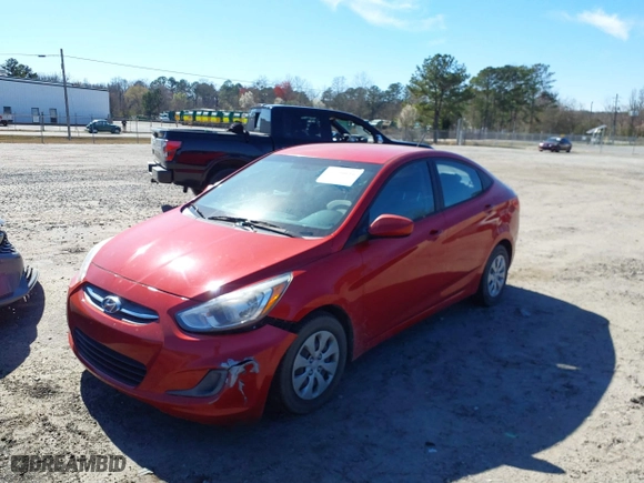 2016 Hyundai Accent SE with VIN KMHCT4AE0GU030054, listed as a IAAI auction lot 41700616 with 1 mi miles. Bid and sale history available at carsss.com. Image 2.