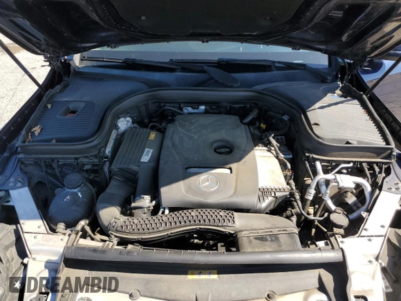 2019 Mercedes-Benz GLC 300 with VIN WDC0G4JB1K1002639, listed as a Copart auction lot 58216615 with 52,160 mi miles and Salvage title. Bid and sale history available at DreamBid. Image 12.