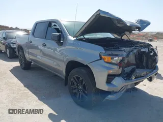 2024 Chevrolet Silverado 1500 Custom with VIN 3GCPABEK4RG279124, listed as a IAAI auction lot 41829561 with 6,743 mi miles and . Bid and sale history available at DreamBid. Image 1.