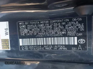 2007 Scion tC Spec z VIN JTKDE177970169075, wystawiony jako IAAI lot #41376562 z przebiegiem 202 729 mil mil oraz . Historia ofert i sprzedaży dostępna na DreamBid. Obrazek 9.