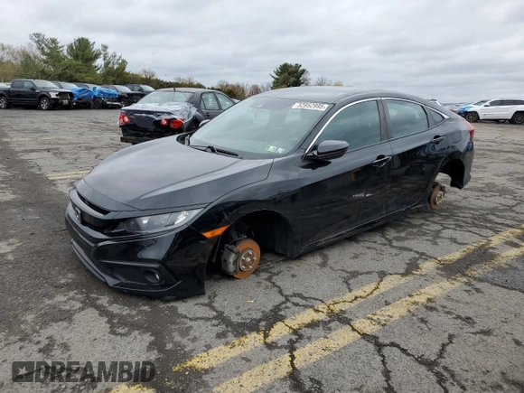 2019 Honda Civic Sport with VIN 2HGFC2F80KH567335, listed as a Copart auction lot 52852995 with 58,253 mi miles and Salvage Title. Bid and sale history available at DreamBid. Image 1.