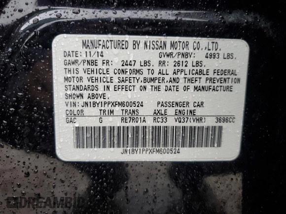 2015 Infiniti Q70 with VIN JN1BY1PPXFM600524, listed as a Copart auction lot 43150975 with 146,839 mi miles and Salvage title. Bid and sale history available at DreamBid. Image 12.