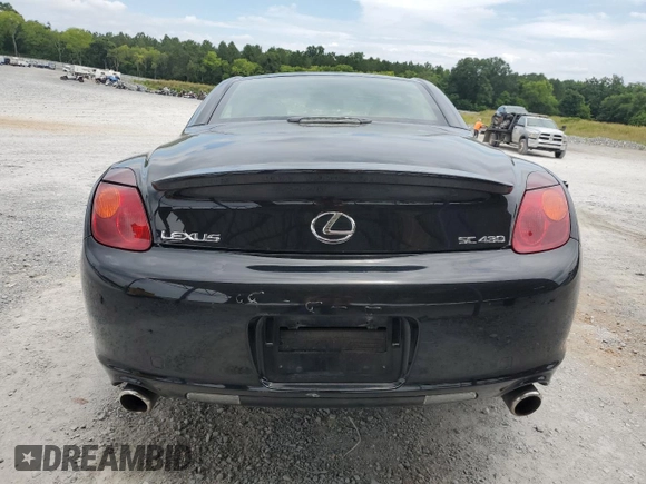 2005 Lexus SC with VIN JTHFN48Y150069492, listed as a Copart auction lot 61017784 with 51,422 mi miles and Salvage Title. Bid and sale history available at carsss.com. Image 6.