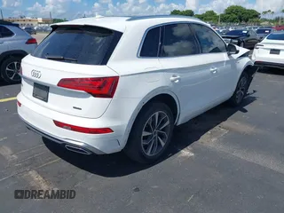 2022 Audi Q5 S line Premium with VIN WA1GAAFY2N2087968, listed as a IAAI auction lot 42531144 with 41,542 mi miles and . Bid and sale history available at DreamBid. Image 4.