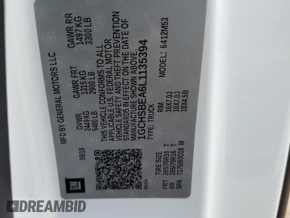 2020 Chevrolet Colorado 2WD Work Truck z VIN 1GCHSBEA6L1135394, wystawiony jako Copart lot #52095605 z przebiegiem 136 448 mil mil oraz Szkoda całkowita • Salvage title. Historia ofert i sprzedaży dostępna na DreamBid. Obrazek 12.