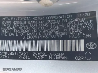 2021 Toyota Prius Prime LE with VIN JTDKAMFP1M3178179, listed as a IAAI auction lot 41233411 with 83,035 mi miles. Bid and sale history available at carsss.com. Image 9.