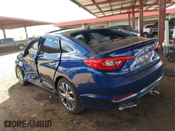 2015 Hyundai Sonata Sport with VIN 5NPE34AB9FH144582, listed as a IAAI auction lot 42136542 with Not Provided miles and . Bid and sale history available at carsss.com. Image 3.
