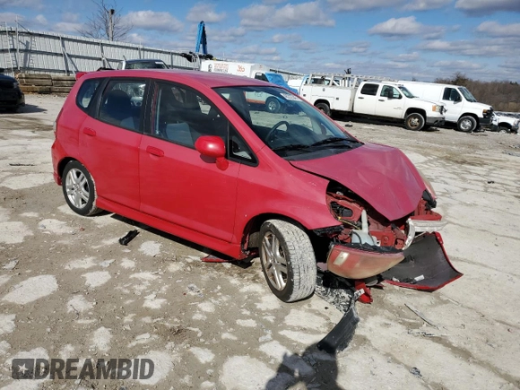 2008 Honda Fit Sport with VIN JHMGD38628S045663, listed as a Copart auction lot 48222545 with 148,236 mi miles and Salvage Title. Bid and sale history available at carsss.com. Image 4.