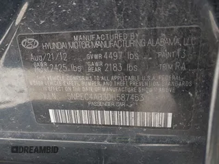 2013 Hyundai Sonata Limited with VIN 5NPEC4AB3DH587453, listed as a IAAI auction lot 41810797 with 145,387 mi miles and . Bid and sale history available at carsss.com. Image 9.