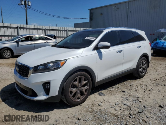 2019 Kia Sorento EX Sport with VIN 5XYPH4A57KG609835, listed as a Copart auction lot 52255335 with 101,927 mi miles and Non repairable. Bid and sale history available at DreamBid. Image 1.