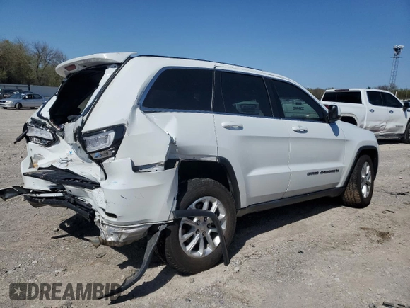 2022 Jeep Grand Cherokee Laredo X with VIN 1C4RJEAG1NC155952, listed as a Copart auction lot 52170235 with 74,695 mi miles and Salvage title. Bid and sale history available at DreamBid. Image 3.