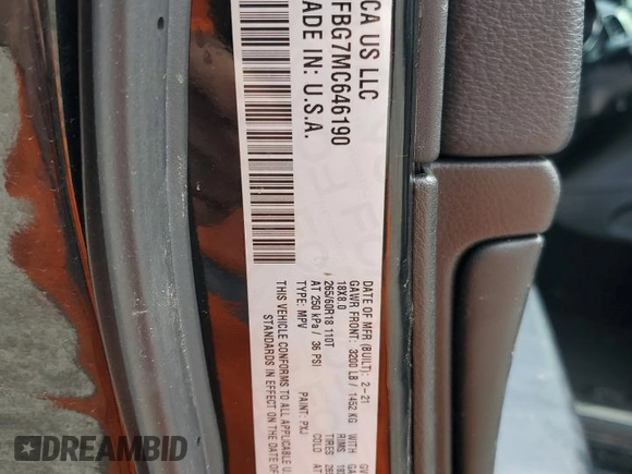2021 Jeep Grand Cherokee Limited with VIN 1C4RJFBG7MC646190, listed as a Copart auction lot 57762155 with 86,570 mi miles and Clean title. Bid and sale history available at DreamBid. Image 13.