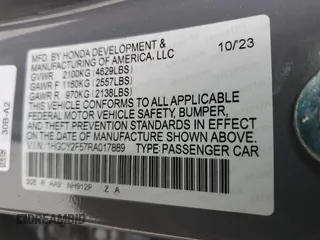 2024 Honda Accord Sport с VIN 1HGCY2F57RA017889, выставлен на аукционе Copart как лот 48557025 с пробегом 33 392 миль миль и Списание • Salvage title. История ставок и продаж доступна на DreamBid. Изображение 15.
