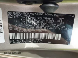 2006 Toyota Sienna CE with VIN 5TDZA23CX6S423583, listed as a IAAI auction lot 40900683 with 223,424 mi miles and . Bid and sale history available at DreamBid. Image 9.