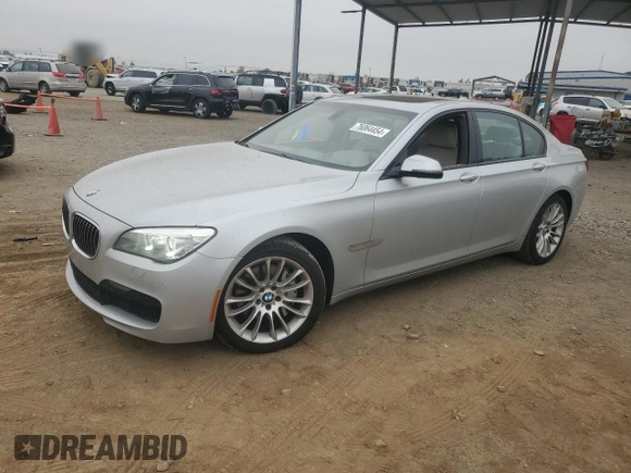 2013 BMW 7 Series 740i with VIN WBAYA6C53DD143952, listed as a Copart auction lot 76064454 with 119,896 mi miles and Clean Title. Bid and sale history available at carsss.com. Image 1.