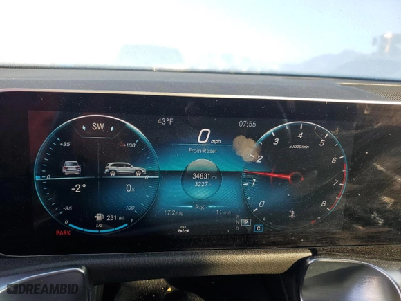 2020 Mercedes-Benz GLB with VIN WDC4M4HB7LW001256, listed as a Copart auction lot 49274995 with 34,831 mi miles and Salvage Title. Bid and sale history available at carsss.com. Image 9.