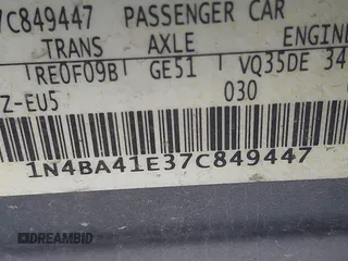2007 Nissan Maxima 3.5 SE with VIN 1N4BA41E37C849447, listed as a IAAI auction lot 41363106 with 182,769 mi miles. Bid and sale history available at carsss.com. Image 9.