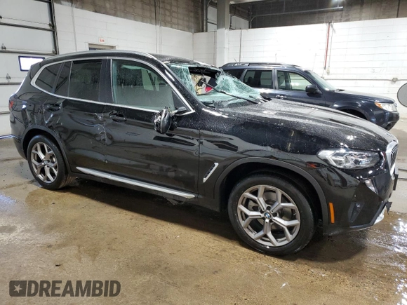 2023 BMW X3 xDrive30i with VIN 5UX53DP01P9R97895, listed as a Copart auction lot 87586265 with 18,193 mi miles and Salvage Title. Bid and sale history available at carsss.com. Image 4.
