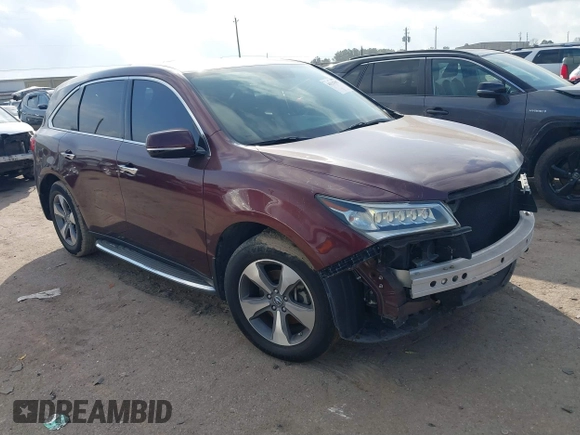 2014 Acura MDX with VIN 5FRYD3H24EB004509, listed as a IAAI auction lot 41527997 with 113,117 mi miles. Bid and sale history available at carsss.com. Image 1.