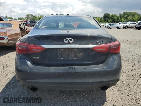2018 Infiniti Q50 Luxe z VIN JN1EV7AR4JM440636, wystawiony jako Copart lot #57833505 z przebiegiem 112 754 mil mil oraz Czysty tytuł • Clean title. Historia ofert i sprzedaży dostępna na DreamBid. Obrazek 6.